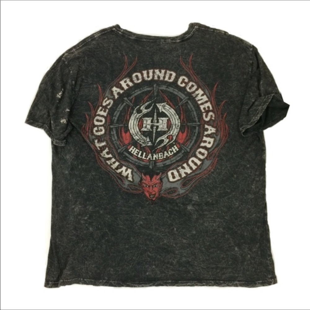 Hellanbach Rare Motor Acid Wash Biker Top - Picture 8 of 8